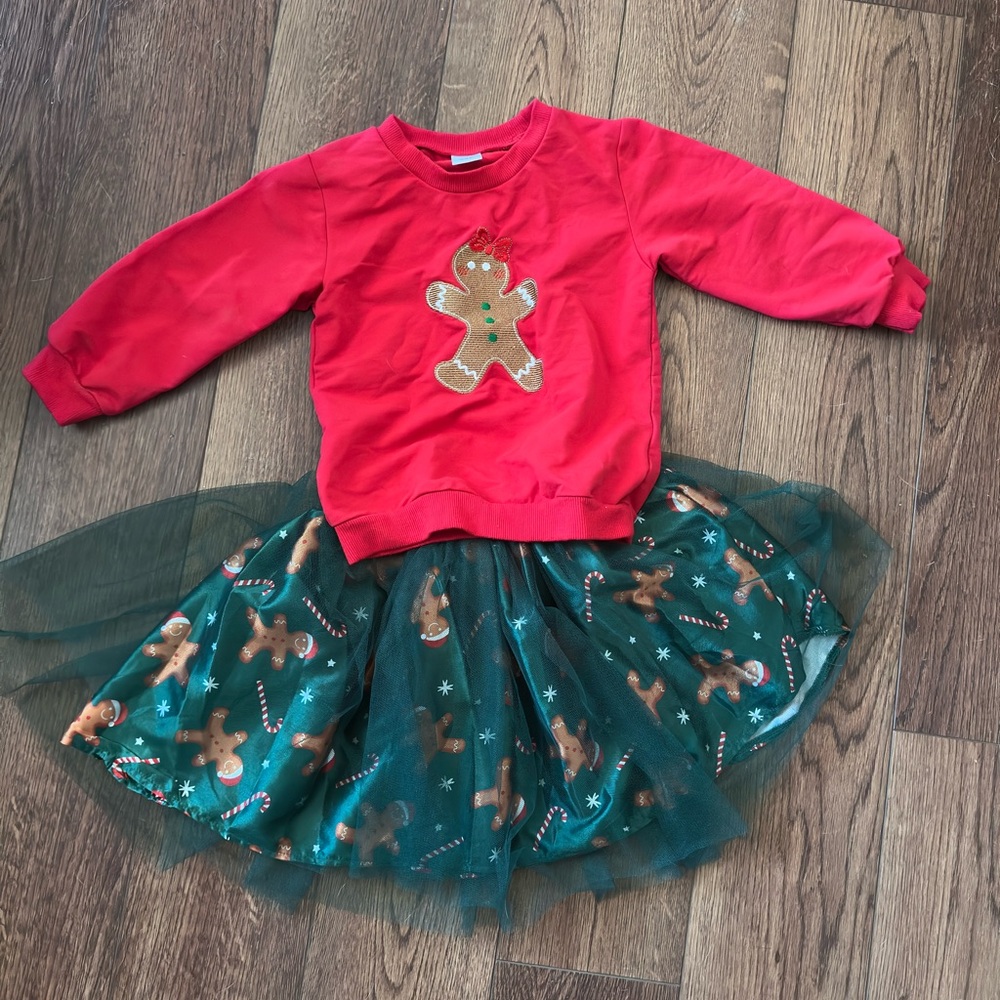 Festive Gingerbread Kids Set - Red and Green